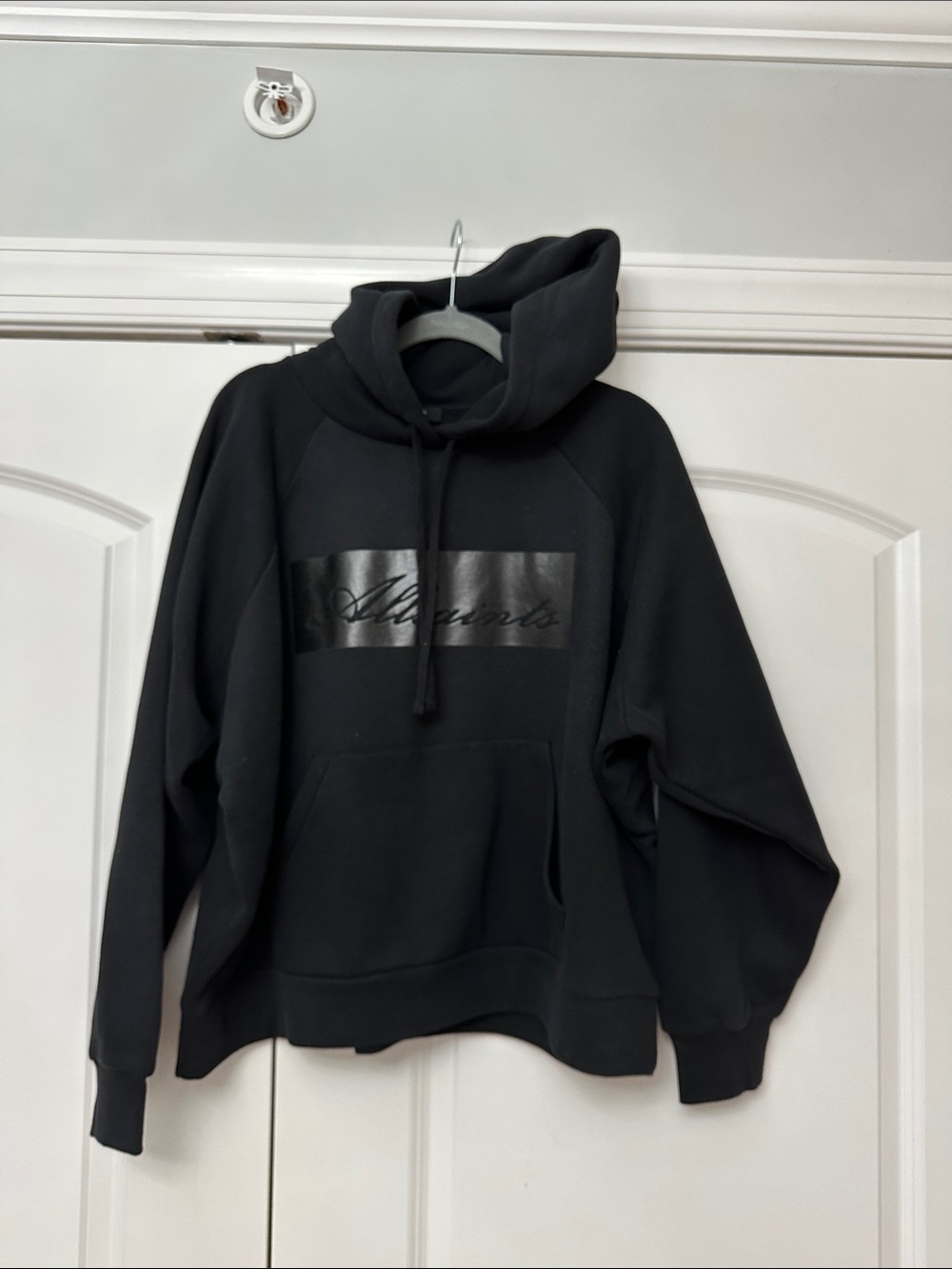 Black Allsaints Hoodie with Script Logo